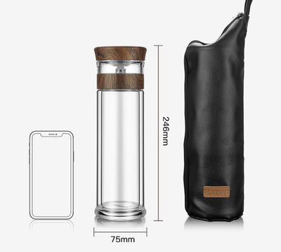 Botella Térmica de Vidrio Borosilicato 400ml con Infusor para Té y Agua - Image 17
