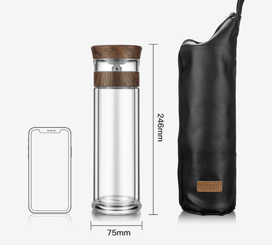 Botella Térmica de Vidrio Borosilicato 400ml con Infusor para Té y Agua - Image 17