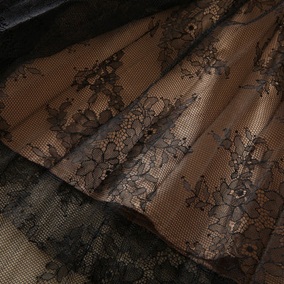 Vestido Largo de Manga Larga con Encaje, Recortes y Malla Tejida - Image 15