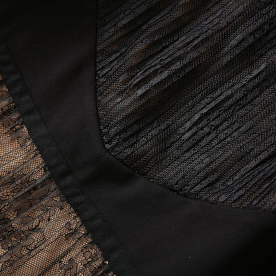 Vestido Largo de Manga Larga con Encaje, Recortes y Malla Tejida - Image 16