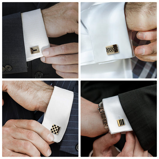 Gemelos Franceses Chapados en Oro con Esmalte - Image 21