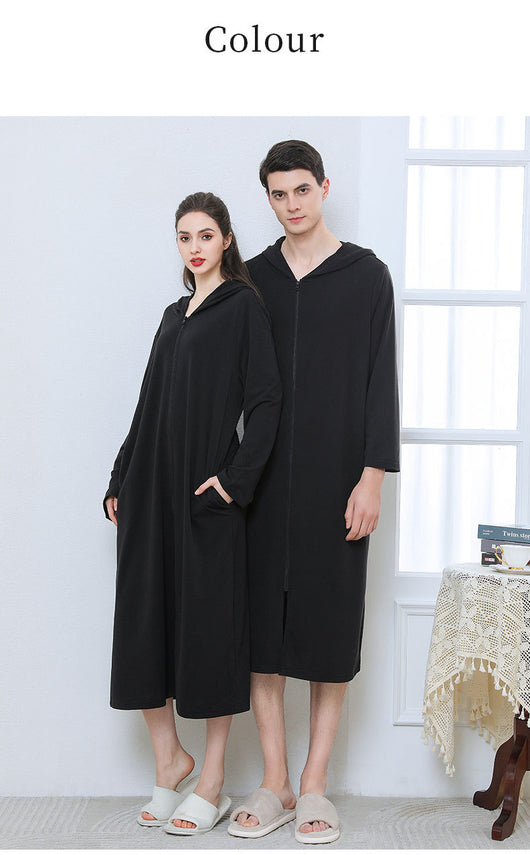 Bata Pijama con Cierre Capucha para Parejas - Image 14
