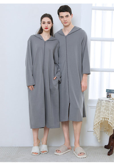 Bata Pijama con Cierre Capucha para Parejas - Image 16