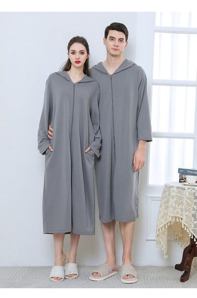 Bata Pijama con Cierre Capucha para Parejas - Image 17