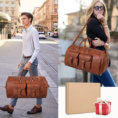 Bolso Convertible de Cuero Impermeable Grande para Viajes y Prendas - Image 10