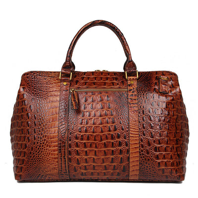 Bolso de Viaje de Cuero Genuino con Estampado Cocodrilo - Image 6