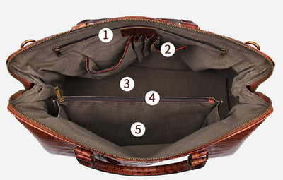 Bolso de Viaje de Cuero Genuino con Estampado Cocodrilo - Image 13