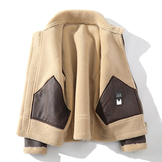 Chaqueta Polo Casual Talla Grande con Forro de Lana y Cuello Integrado - Image 16