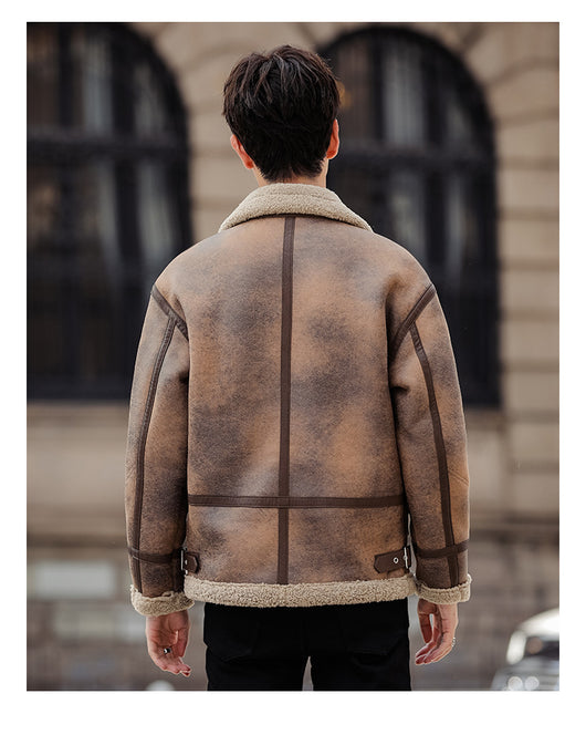 Abrigo Casual de Cuero y Pelaje para Hombre - Image 14