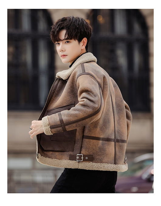 Abrigo Casual de Cuero y Pelaje para Hombre - Image 15
