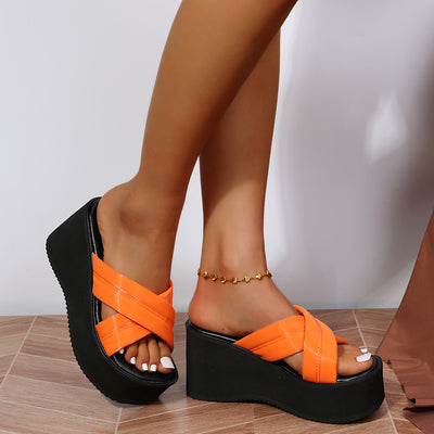 Pantuflas Tacón Alto Cruzadas Talla Grande para Mujer - Image 15