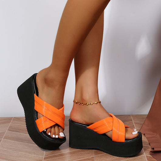 Pantuflas Tacón Alto Cruzadas Talla Grande para Mujer - Image 15