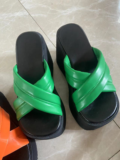 Pantuflas Tacón Alto Cruzadas Talla Grande para Mujer - Image 18