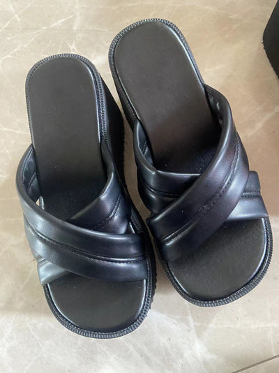 Pantuflas Tacón Alto Cruzadas Talla Grande para Mujer - Image 26