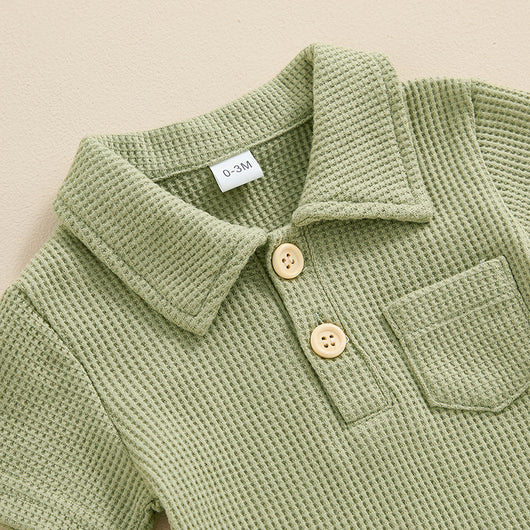 Mono Casual para Bebé en Textura Waffle de Color Sólido - Image 16
