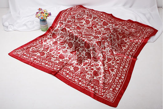Pañuelo de Seda Artificial Cuadrado Pequeño Estilo Chino - Image 31
