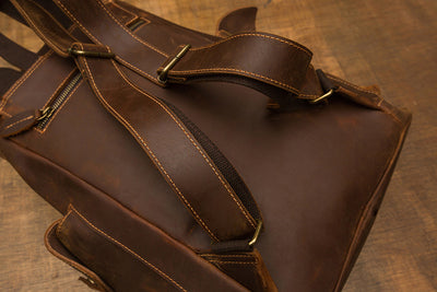 Mochila de Cuero Retro Crazy Horse para Hombre - Bolsa Casual Versátil - Image 17