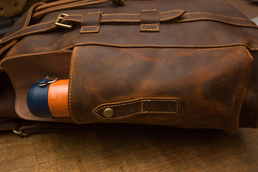 Mochila de Cuero Retro Crazy Horse para Hombre - Bolsa Casual Versátil - Image 21
