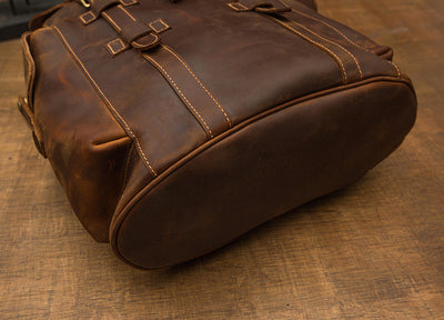 Mochila de Cuero Retro Crazy Horse para Hombre - Bolsa Casual Versátil - Image 26