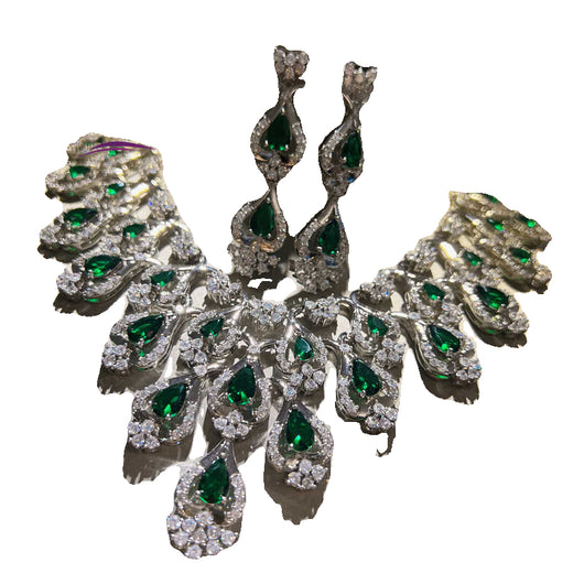 Juego de Collar y Aretes de Circón Verde para Noche - Image 15
