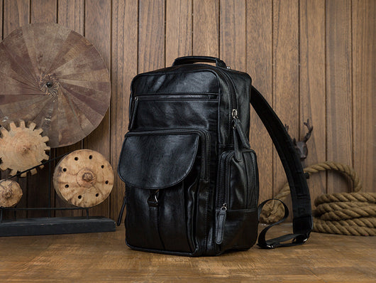 Mochila de Cuero Genuino para Hombre - Gran Capacidad, Diseño Moderno - Image 35