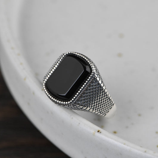 Anillo de Plata Tailandesa 925 Vintage Desgastado para Dedo Índice - Image 9