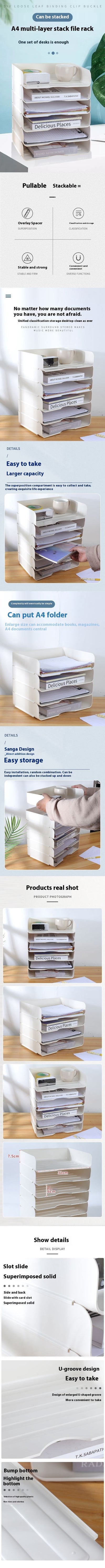 Organizador Multiuso A4 con Bandejas Apilables para Escritorio - Image 9