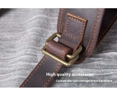 Mochila de Cuero Genuino Estilo Retro - Bolsa de Viaje Artesanal Piel Vacuno Primera Capa - Image 13