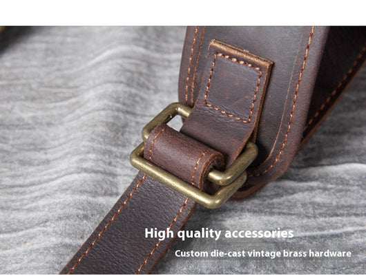 Mochila de Cuero Genuino Estilo Retro - Bolsa de Viaje Artesanal Piel Vacuno Primera Capa - Image 13