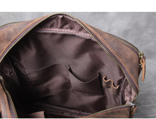 Mochila de Cuero Genuino Estilo Retro - Bolsa de Viaje Artesanal Piel Vacuno Primera Capa - Image 21