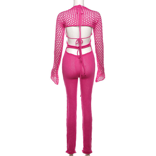 Jumpsuit Elegante de Talle Alto con Detalles Calados - Image 7