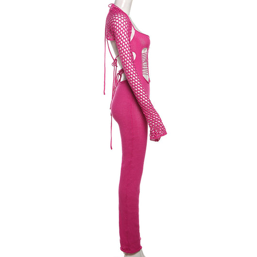 Jumpsuit Elegante de Talle Alto con Detalles Calados - Image 8