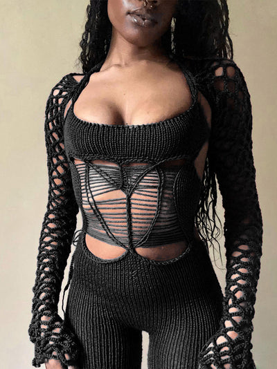 Jumpsuit Elegante de Talle Alto con Detalles Calados - Image 11