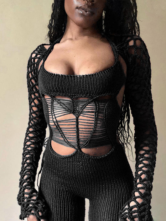 Jumpsuit Elegante de Talle Alto con Detalles Calados - Image 11