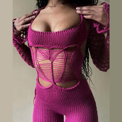 Jumpsuit Elegante de Talle Alto con Detalles Calados - Image 19
