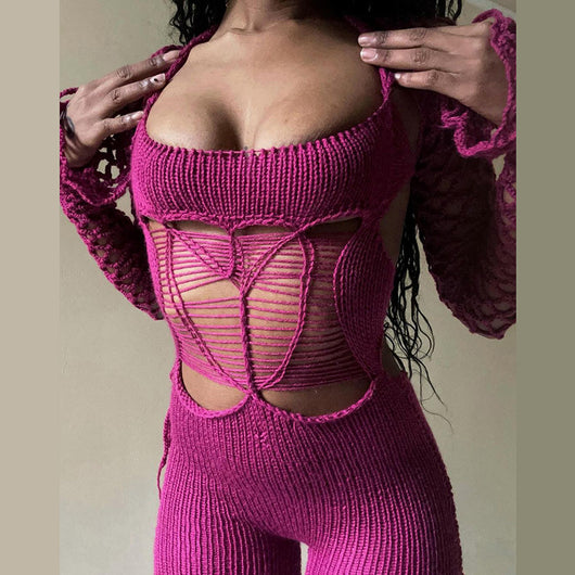 Jumpsuit Elegante de Talle Alto con Detalles Calados - Image 19