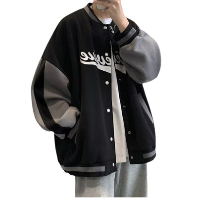 Chaqueta Casual Universitaria con Empalmes de Estilo Americano - Image 8