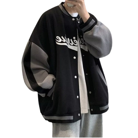 Chaqueta Casual Universitaria con Empalmes de Estilo Americano - Image 8