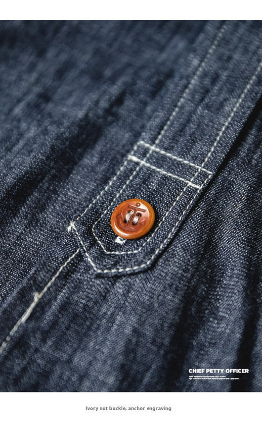 Camisa Vaquera Madden Estilo Retro Americano para Trabajo - Image 13