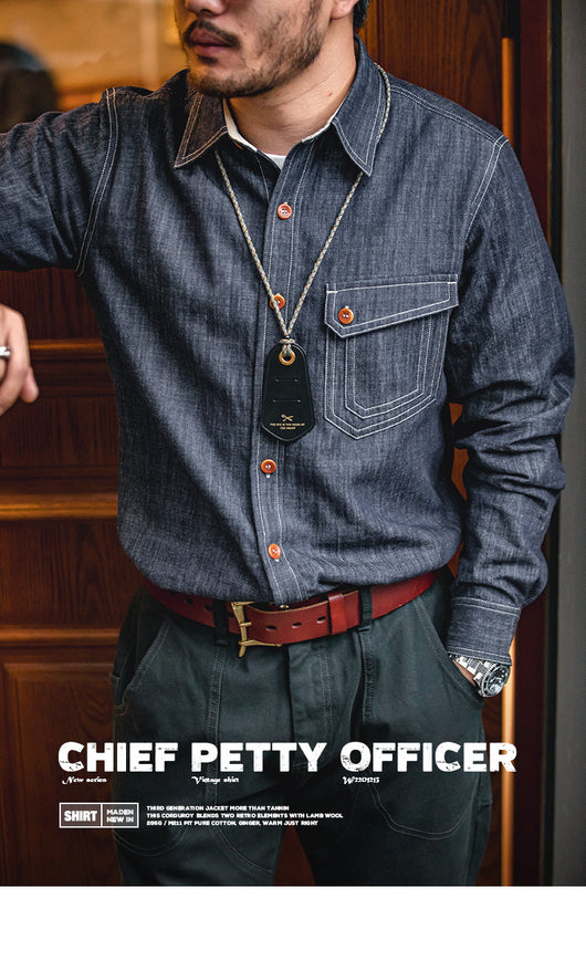 Camisa Vaquera Madden Estilo Retro Americano para Trabajo - Image 15
