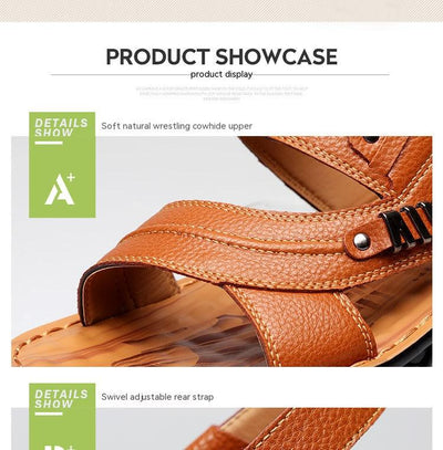 Sandalias Hombre Cuero Genuino Playa - Chanclas Antideslizantes Cómodas - Image 24