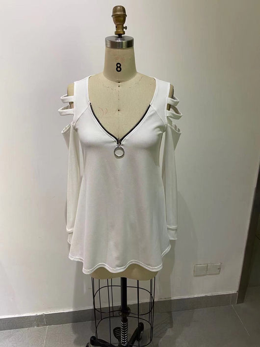 Blusa Fresca de Escote V con Cierre y Mangas Cortas - Image 10