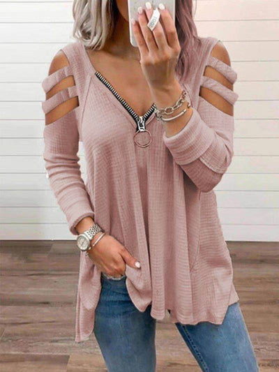 Blusa Fresca de Escote V con Cierre y Mangas Cortas - Image 12