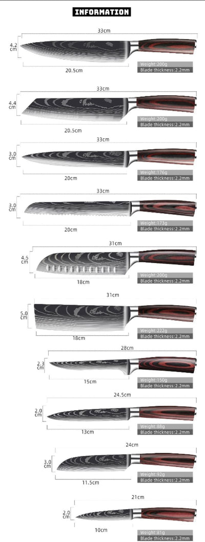 Cuchillos de Chef Profesionales y Rebanadores de Cocina - Image 32