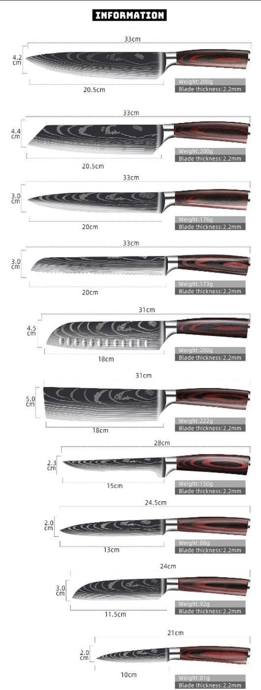 Cuchillos de Chef Profesionales y Rebanadores de Cocina - Image 32