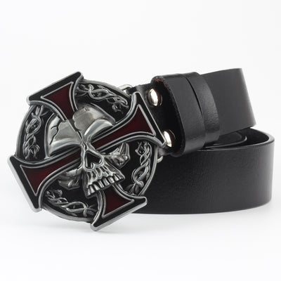 Cinturón de Cuero Bovino con Diseño Calavera de Dos Capas - Image 20
