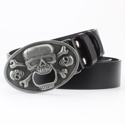 Cinturón de Cuero Bovino con Diseño Calavera de Dos Capas - Image 21