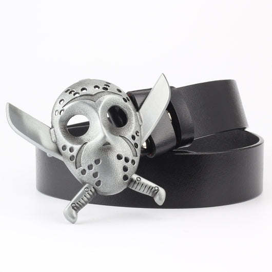 Cinturón de Cuero Bovino con Diseño Calavera de Dos Capas - Image 23