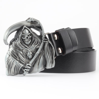 Cinturón de Cuero Bovino con Diseño Calavera de Dos Capas - Image 26