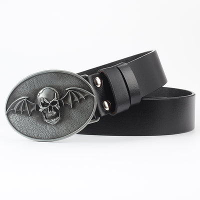 Cinturón de Cuero Bovino con Diseño Calavera de Dos Capas - Image 31